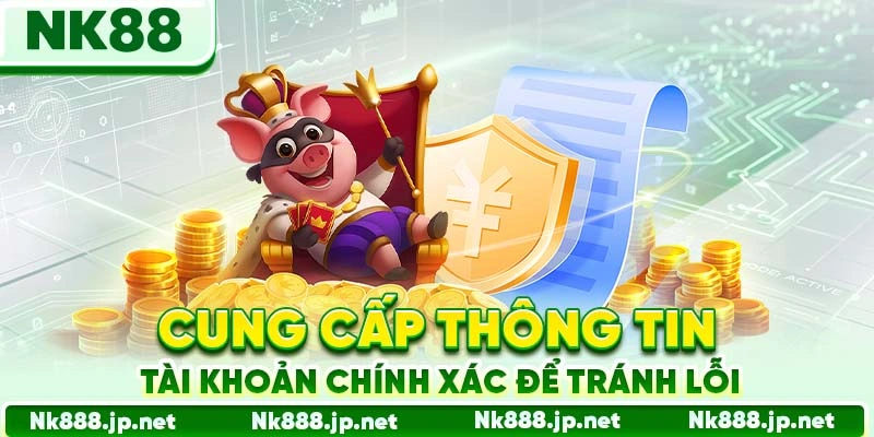 Cung cấp thông tin tài khoản chính xác để tránh lỗi